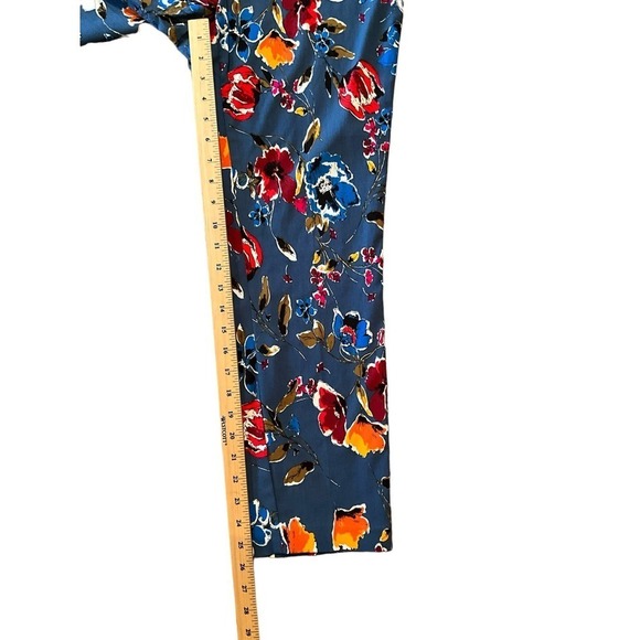 Jules & Leopold Capri Pant Women's Size L Blue Floral Elastic Waistband Pull-On - Picture 3 of 5